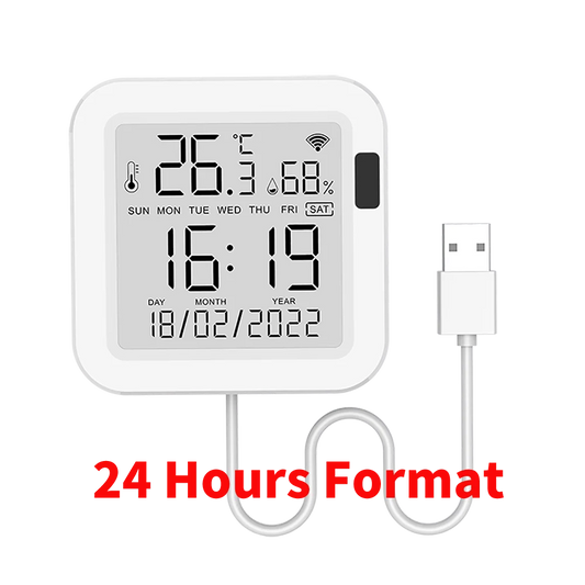 Tuya Temperature and Humidity Smart Sensor With Backlight for Smart Home var WiFi SmartLife Work with Alexa Google Assistant
