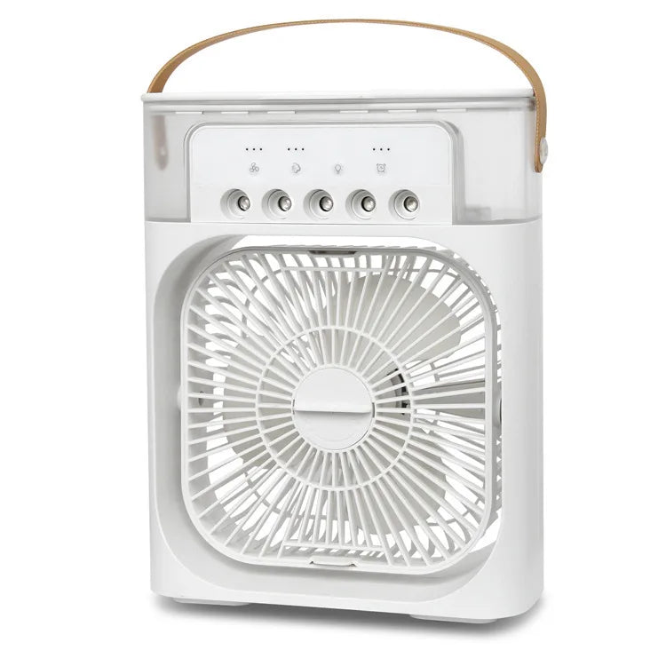 Ventilador de Mesa Multifuncional de Verão 3 em 1 - Arrefecedor, Humidificador e Luz Noturna