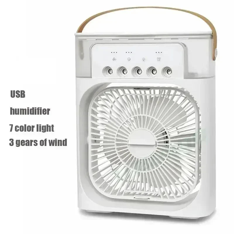 Ventilador de Mesa Multifuncional de Verão 3 em 1 - Arrefecedor, Humidificador e Luz Noturna